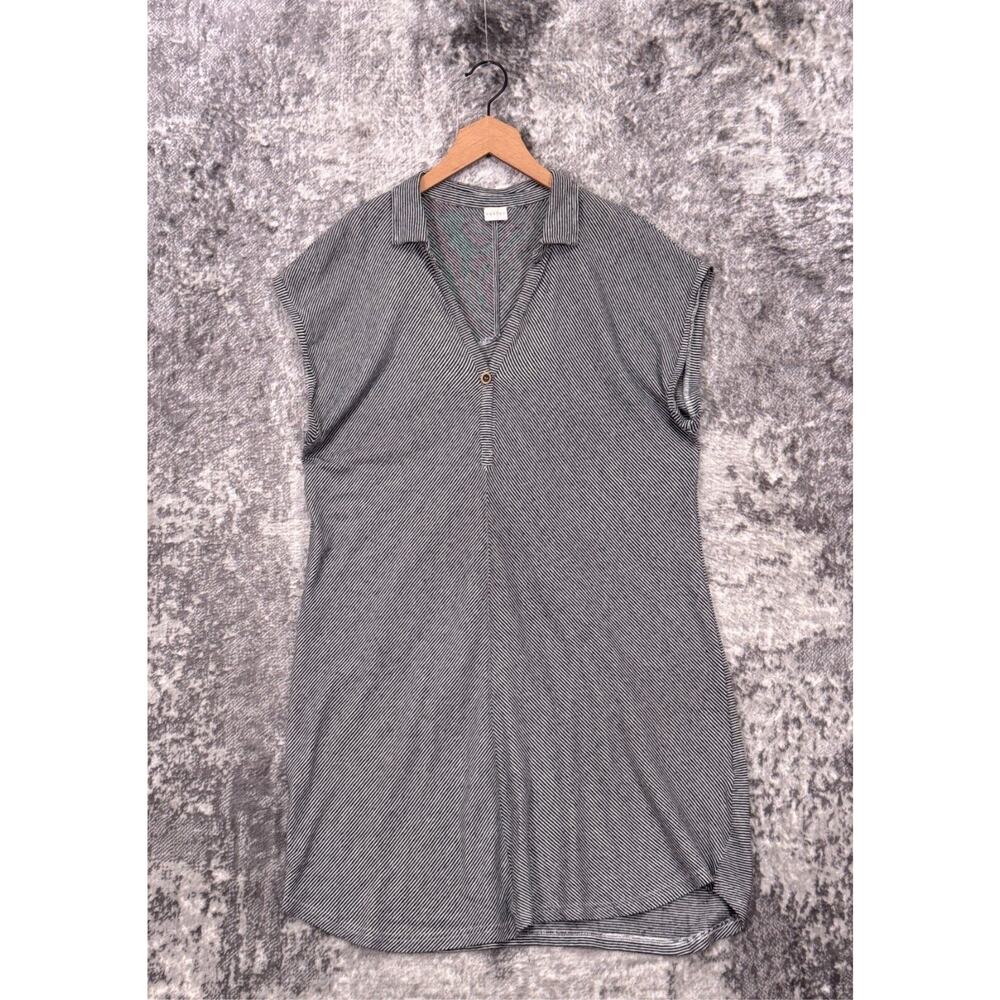 Poetry Dress 8 Womens Striped Linen Blend Sleeveless Popover Knee Length